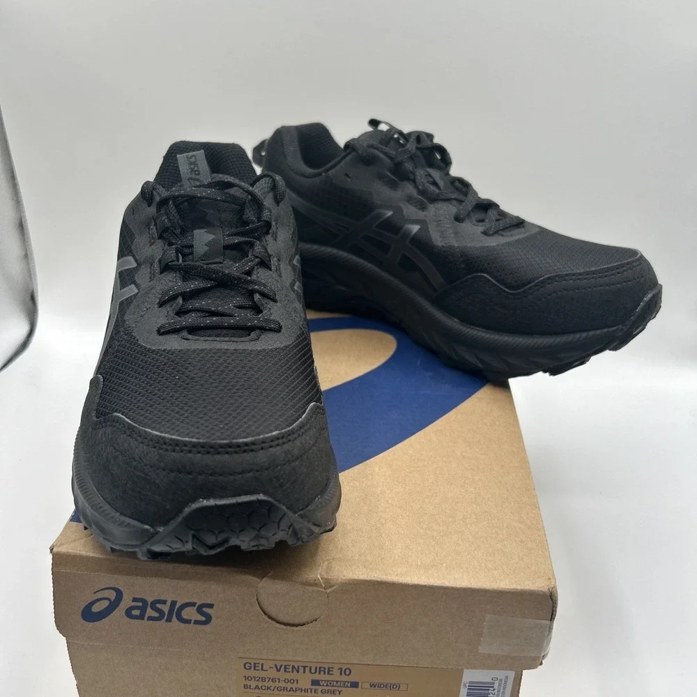 NEW Asics Women's Gel-Venture10 Sneakers, Black/Graphite Grey, SZ: 8 WIDE